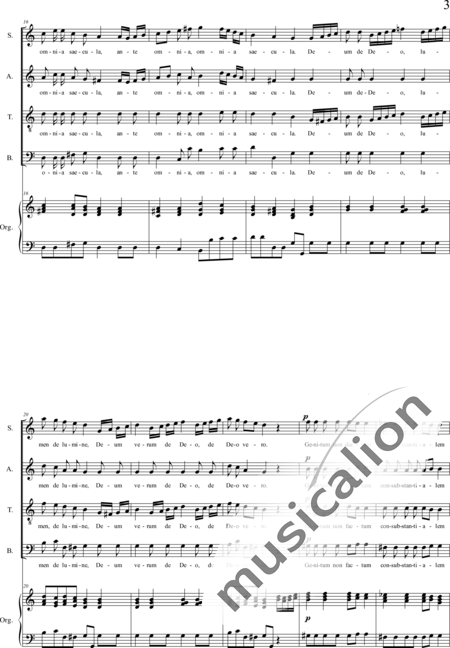 Fischer, Matthäus: Missa I-organ score, 3rd movement: Credo (Mass) - Choir>SATB+Organ:3