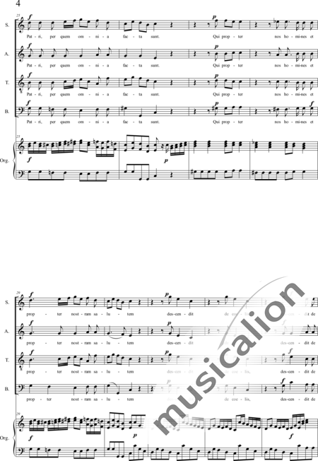 Fischer, Matthäus: Missa I-organ score, 3rd movement: Credo (Mass) - Choir>SATB+Organ:4