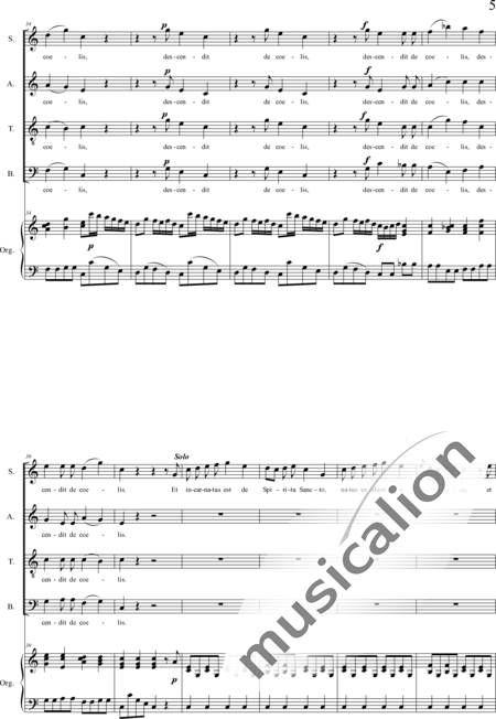 Fischer, Matthäus: Missa I-organ score, 3rd movement: Credo (Mass) - Choir>SATB+Organ:5