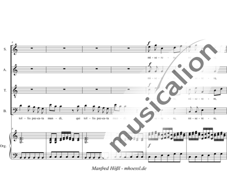 Fischer, Matthäus: Missa I-organ score, 6th movement: Agnus Dei (Mass) - Solo>sop/alto/bajo+Coro>SATB+Órgano:1