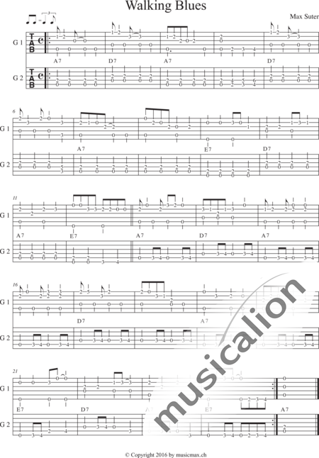 Suter, Max: Walking Blues - Gitarre 2:2