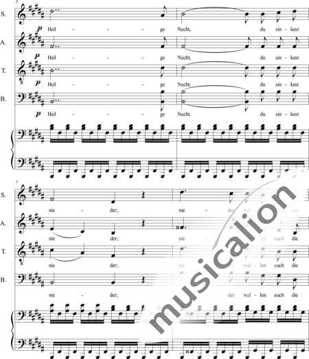 Schubert, Franz (Peter): Nacht und Träume (Night and Dreams) Arrangement - Choir>SATB+Piano:2