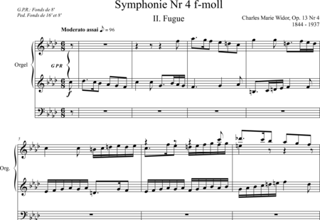 Widor, Charles-Marie : Symphonie Nr. 4 f-moll II. Fuge - Orgel>mPed:0