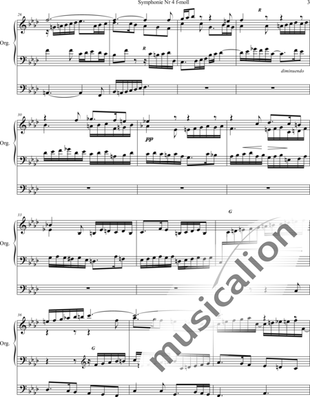 Widor, Charles-Marie : Symphonie Nr. 4 f-moll II. Fuge - Orgel>mPed:3