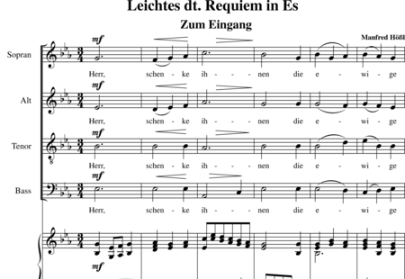 Hößl, Manfred: Leichtes dt. Requiem in Es-Orgelpartitur, 1. Zur Eingang ( Light German Requiem - Coro>SATB+Órgano>cPed:0