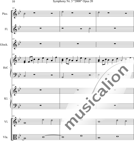 Mücher, Alwin: Symphony No. 3 "2000" - Glockenspiel+[Vl6+Vla6]+Fl2+Pno+Arp:10