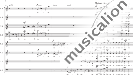 Schäfer, Martina: Requiem a capella, 3rd movement: Graduale (requiem aeternam) - Solo>sop/alt2/ten/bass+Choir>SATB/SATB:3