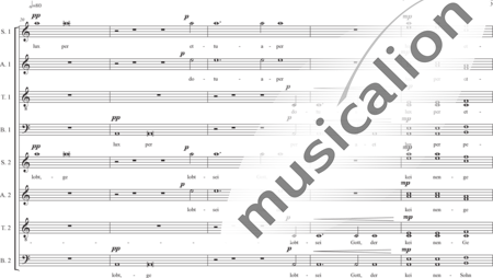 Schäfer, Martina: Requiem a capella, 3rd movement: Graduale (requiem aeternam) - Solo>sop/alt2/ten/bass+Choir>SATB/SATB:4