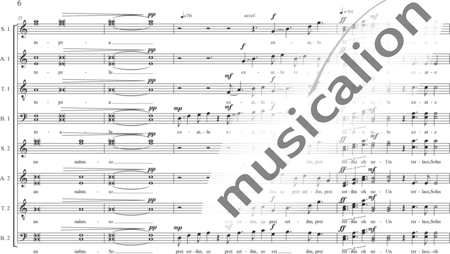 Schäfer, Martina: Requiem a capella, 3rd movement: Graduale (requiem aeternam) - Solo>sop/alt2/ten/bass+Choir>SATB/SATB:5