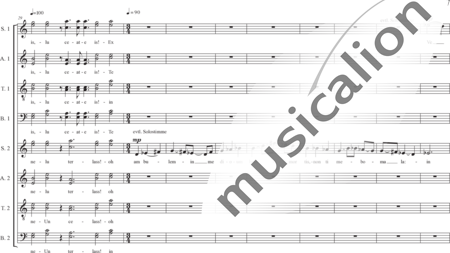 Schäfer, Martina: Requiem a capella, 3rd movement: Graduale (requiem aeternam) - Solo>sop/alt2/ten/bass+Choir>SATB/SATB:6