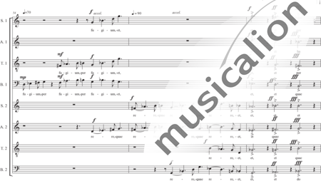 Schäfer, Martina: Requiem a capella, 3rd movement: Graduale (requiem aeternam) - Solo>sop/alt2/ten/bass+Choir>SATB/SATB:10