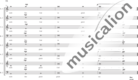 Schäfer, Martina: Requiem a capella, 3rd movement: Graduale (requiem aeternam) - Solo>sop/alt2/ten/bass+Choir>SATB/SATB:15