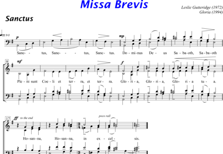 Gutteridge, Leslie: Missa Brevis: Sanctus &amp; Benedictus - Coro>SATB:0
