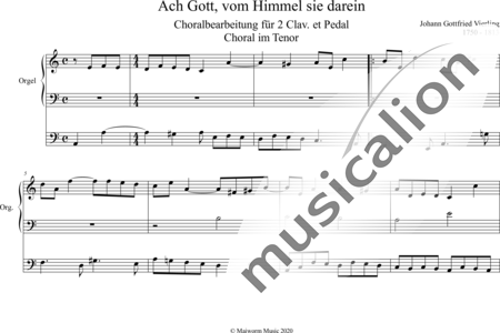 Vierling, Johann Gottfried: Ach Gott vom Himmel sieh darein - Orgel>mPed:0