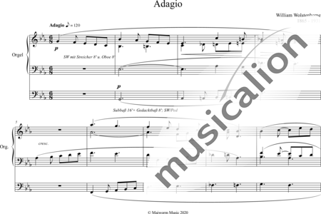 Wolstenholme, William: Adagio E-flat major - Órgano>cPed:0