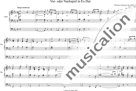 Volckmar, Wilhelm: Vor- oder Nachspiel Es-Dur - Orgel>mPed:0