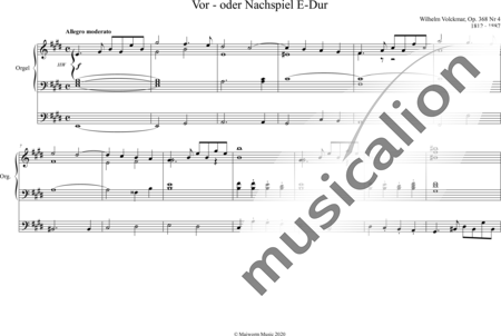 Volckmar, Wilhelm: Vor- oder Nachspiel E-Dur (Prelude or Postlude E-major) - Órgano>cPed:0