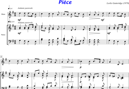 Gutteridge, Leslie: Pièce - Piano+Oboe C:0