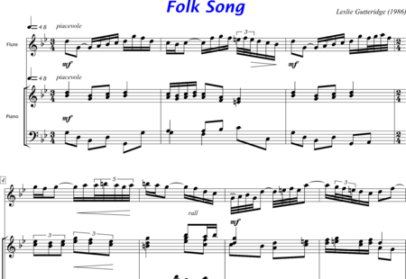 Gutteridge, Leslie: Folk Song - Flöte+Klavier:0