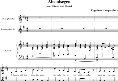 Humperdinck, Engelbert: Abendsegen - Saxophon B+Saxophon Es+Kl:0