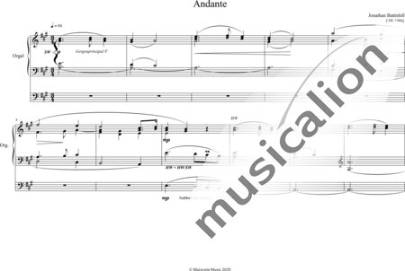Battishill, Jonathan: Andante A-Dur - Orgel>mPed:0
