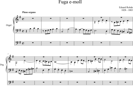 Rohde, Eduard: Fuga e-moll - Orgel>mPed:0