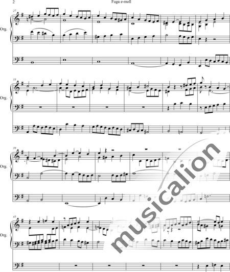 Rohde, Eduard: Fuga e-moll - Orgel>mPed:2