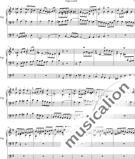 Rohde, Eduard: Fuga e-moll - Orgel>mPed:3