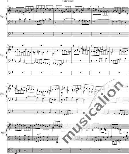 Rohde, Eduard: Fuga e-moll - Orgel>mPed:4