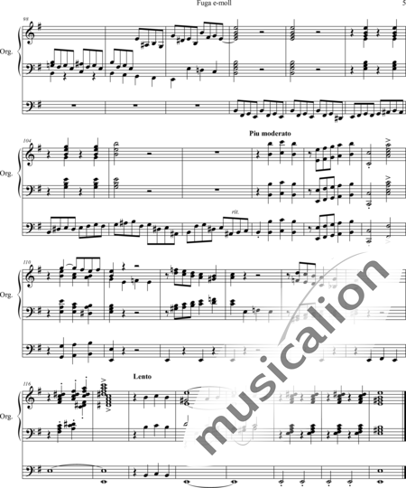 Rohde, Eduard: Fuga e-moll - Orgel>mPed:5
