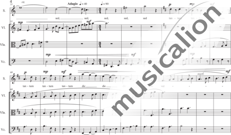 Schäfer, Martina: Dominus, non sum dignus 3 (Lord, I am not Worthy) - Solo>sop+[Vln+Vla+Vlc]:3