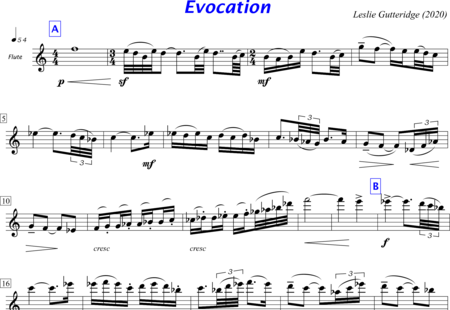 Gutteridge, Leslie: Evocation - Flöte:0