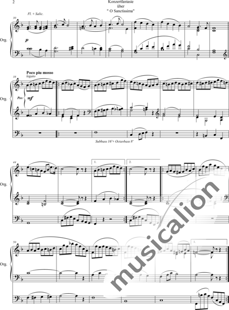 Lux, Friedrich: Konzertfantasie über "O sanctissima" (O, du fröhliche) - Orgel>mPed:2