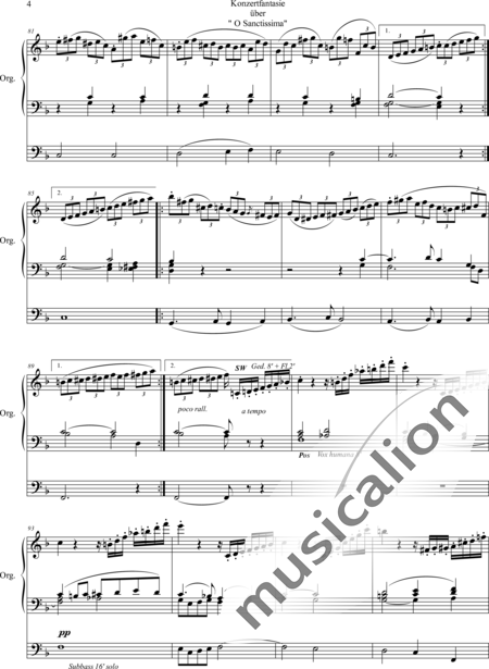 Lux, Friedrich: Konzertfantasie über "O sanctissima" (O, du fröhliche) - Orgel>mPed:4
