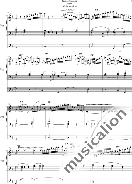 Lux, Friedrich: Konzertfantasie über "O sanctissima" (O, du fröhliche) - Orgel>mPed:5