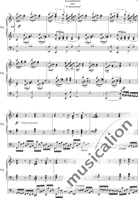Lux, Friedrich: Konzertfantasie über "O sanctissima" (O, du fröhliche) - Orgel>mPed:7