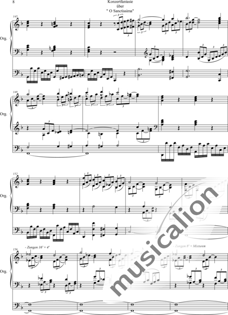 Lux, Friedrich: Konzertfantasie über "O sanctissima" (O, du fröhliche) - Orgel>mPed:8