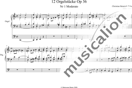Zahn, Christian Heinrich: 12 Orgelstücke Nr. 1: Moderato C-Dur - Orgel>mPed:0