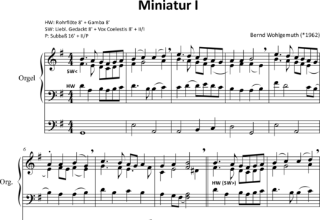 Wohlgemuth, Bernd: Miniature I - Órgano>cPed:0