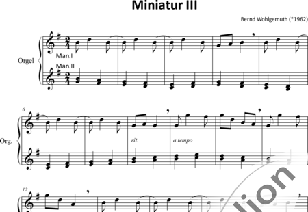 Wohlgemuth, Bernd: Miniature III - Órgano:0