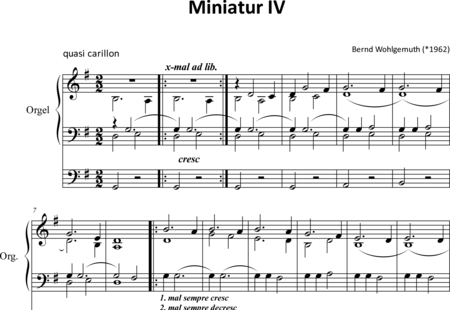 Wohlgemuth, Bernd: Miniature IV - Órgano>cPed:0