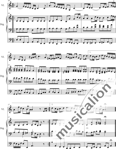 Eccles, Henry: Sonata in g-moll: Largo - Violine+Orgel>mPed:2