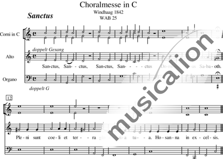 Bruckner, Anton: Choral Mass in C Major, 4th Sanctus - Solo>ten+Organ+Hn2:0