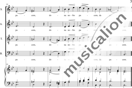 Skraup, Johannes Nepomuk
: Missa 2 pro Populo-organ score, 6th movement: Agnus Dei (Mass) - Coro>SATB+Órgano>cPed:3