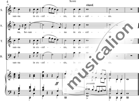 Stehle, Johann Gustav Eduard: Missa solemnis-organ score, 5th movement: Benedictus - Coro>SATB+Órgano>cPed:4