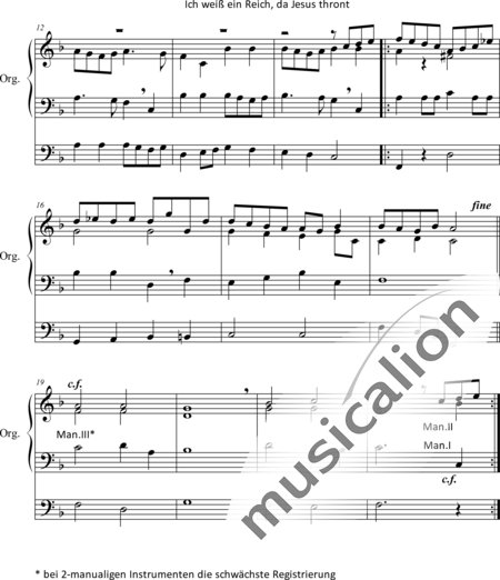 Anónimo, desconocido: I know a realm where Jesus dwells, Part 3: Fugato - Órgano>cPed:2