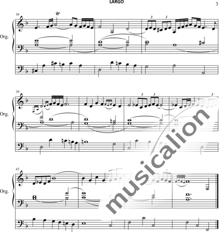 Pepusch, John Christoph: Largo - Orgel>mPed:3