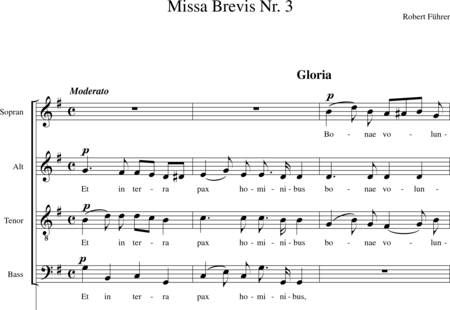 Führer, Robert: Missa Brevis Nr. 3 in G-Orgelpartitur, 2. Gloria - Chor>SATB+Orgel>mPed:0