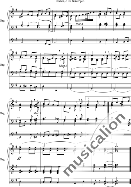 Reading, John (II): Herbei, o ihr Gläub'gen / Nun freut euch, ihr Christen - Adeste fideles (1) - Orgel>mPed:2