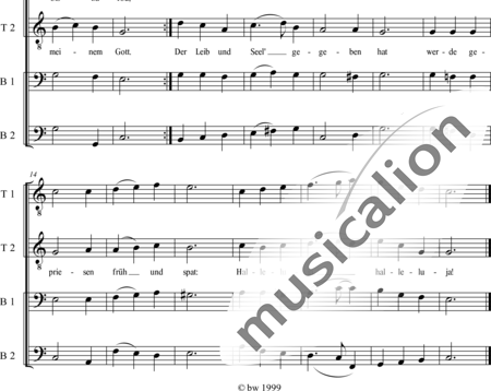 Anónimo, desconocido: Lobe den Herren, o meine Seele (Praise the Lord, O my soul) - Coro>TTBB:1